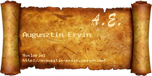 Augusztin Ervin névjegykártya